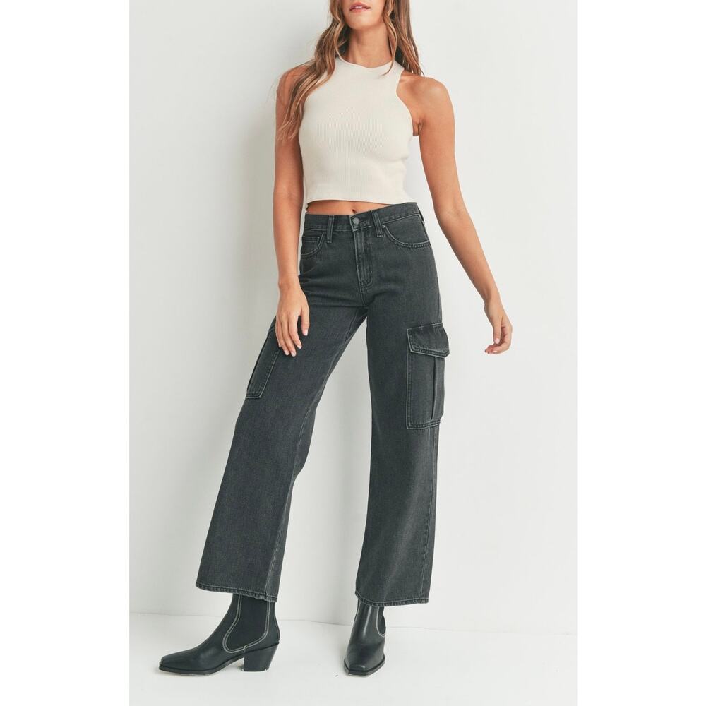 NWT JBD Just Black Denim -Tyler 7 Pocket Cargo Jeans Black SIZE 31 REG Price $89